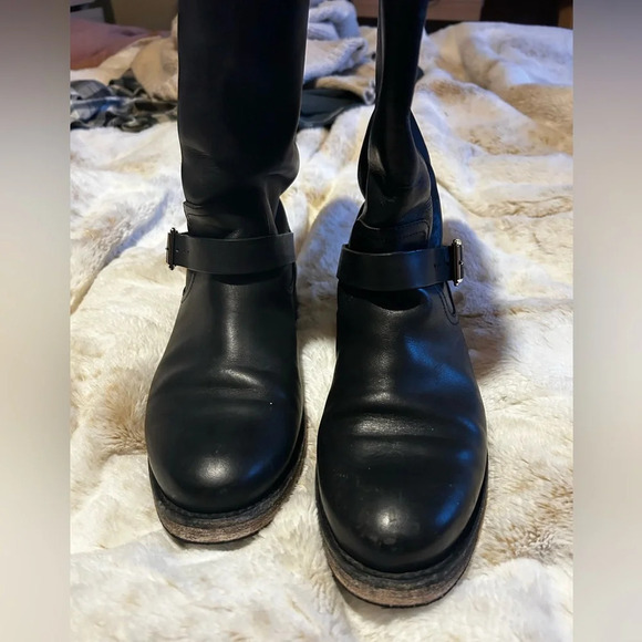 BURBERRY CLASSIC RIDING MOTO LOGO BUCKLE BOOTS EU 40 - Picture 3 of 7